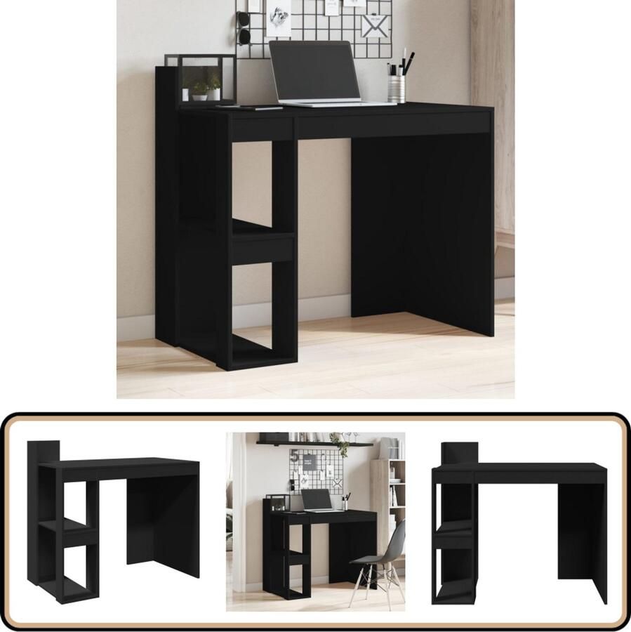 VidaXL Bureau Zwart Stijlvol en Functioneel Bureau Bureaus Laptoptafel Computertafel