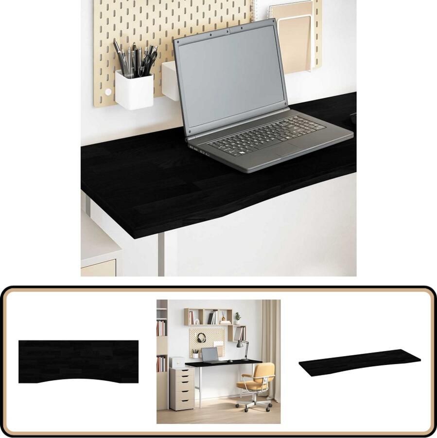 The Living Store Bureaublad rechthoekig 140x50x2 5 cm eikenhout donkerbruin Eikenhouten Bureau Houten Bureaublad Kantoorbureau Werkblad Modern Bureau