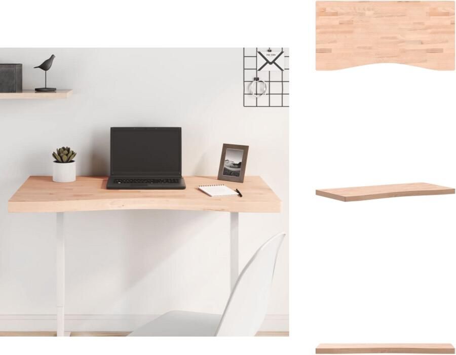 VidaXL Bureaublad Bureaubladen Tafelblad Vervangend Tafelblad Bureaublad 100x(45-50)x4 cm massief beukenhout