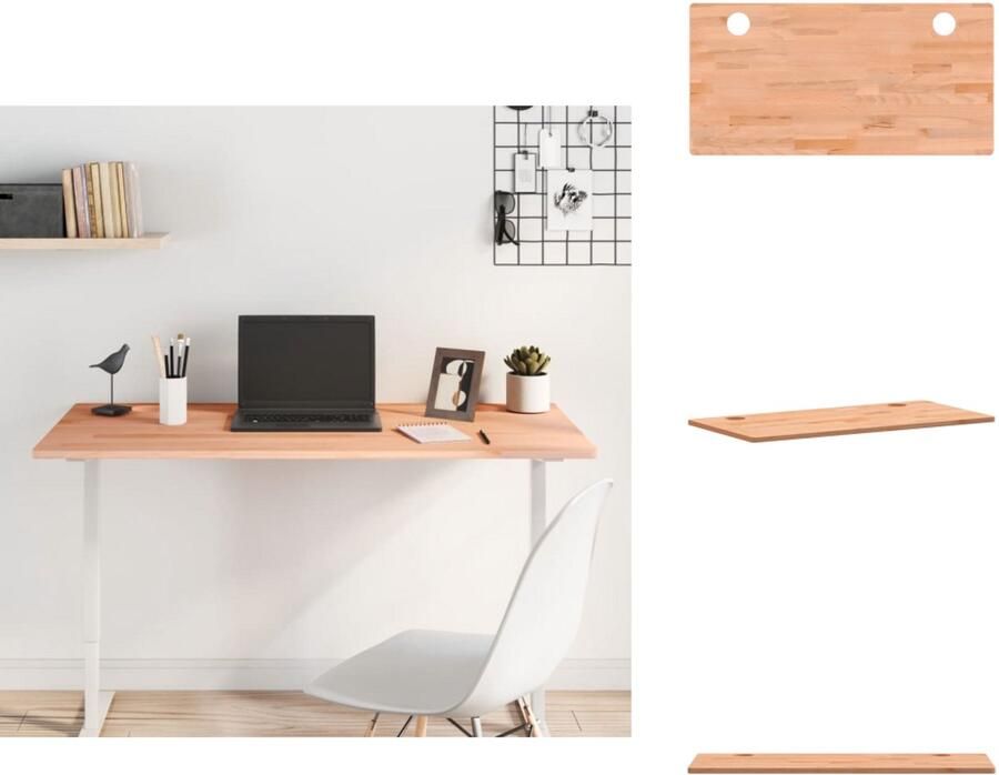 VidaXL Bureaublad Bureaubladen Tafelblad Vervangend Tafelblad Bureaublad 110x55x1 5 cm massief beukenhout