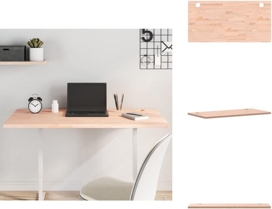 VidaXL Bureaublad Bureaubladen Tafelblad Vervangend Tafelblad Bureaublad 110x55x2 5 cm massief beukenhout