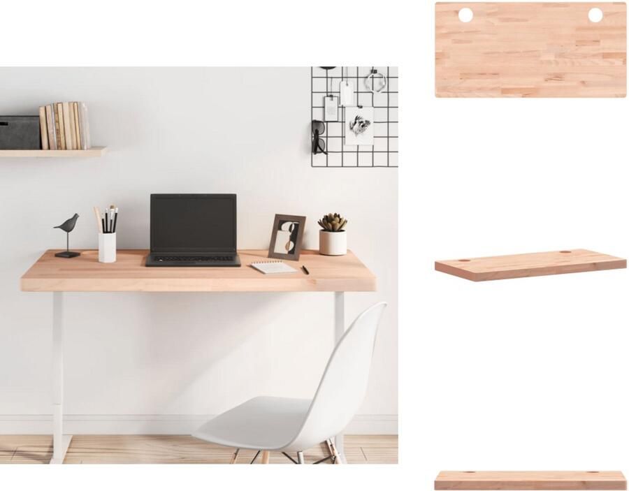 VidaXL Bureaublad Bureaubladen Tafelblad Vervangend Tafelblad Bureaublad 110x55x4 cm massief beukenhout
