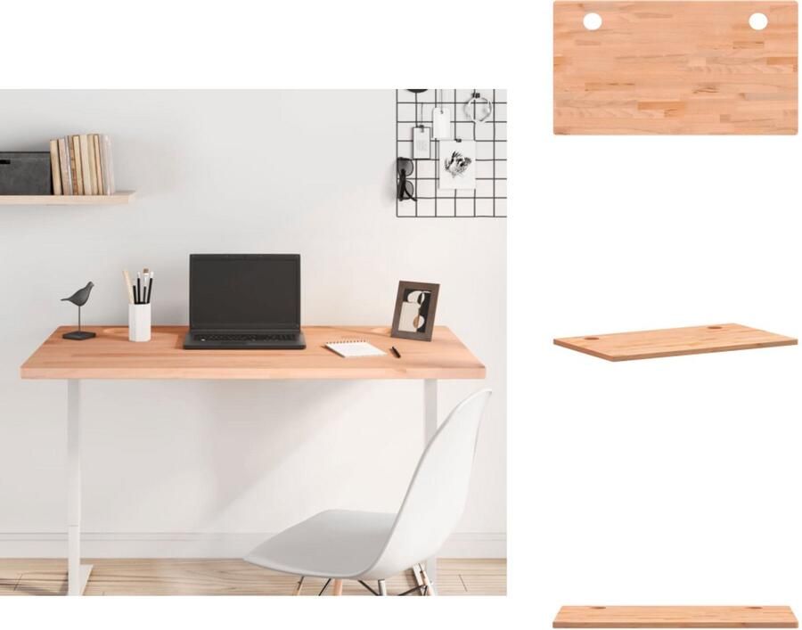 VidaXL Bureaublad Bureaubladen Tafelblad Vervangend Tafelblad Bureaublad 110x60x2 5 cm massief beukenhout