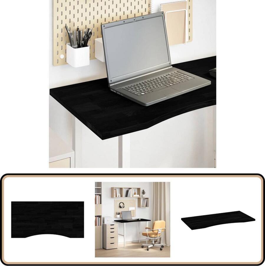 VidaXL Bureaublad Eikenhout Donkerbruin 100x60x2 5 cm Eikenhouten Bureau Bureaublad Rechte Vorm Dark Brown Kantoor Accessoires