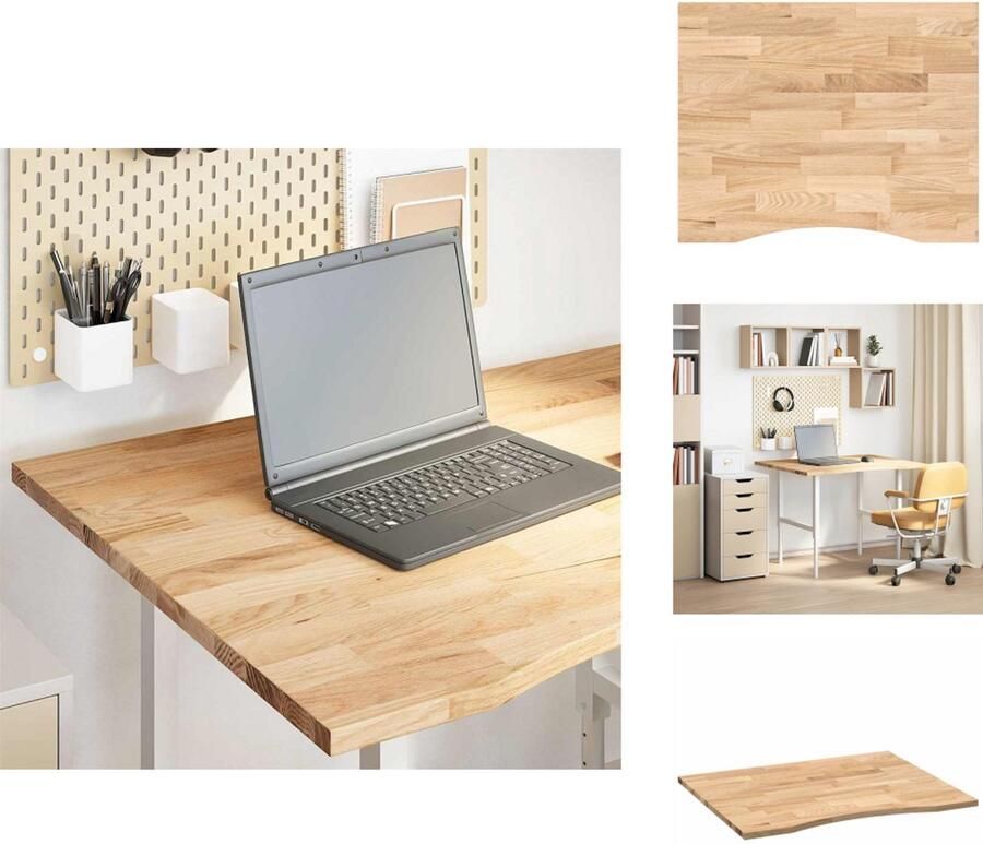 VidaXL Bureaublad Bureaubladen Vervangend Tafelblad Meubelpaneel Bureaublad rechthoekig 100x80x2 5 cm onbehandeld eikenhout