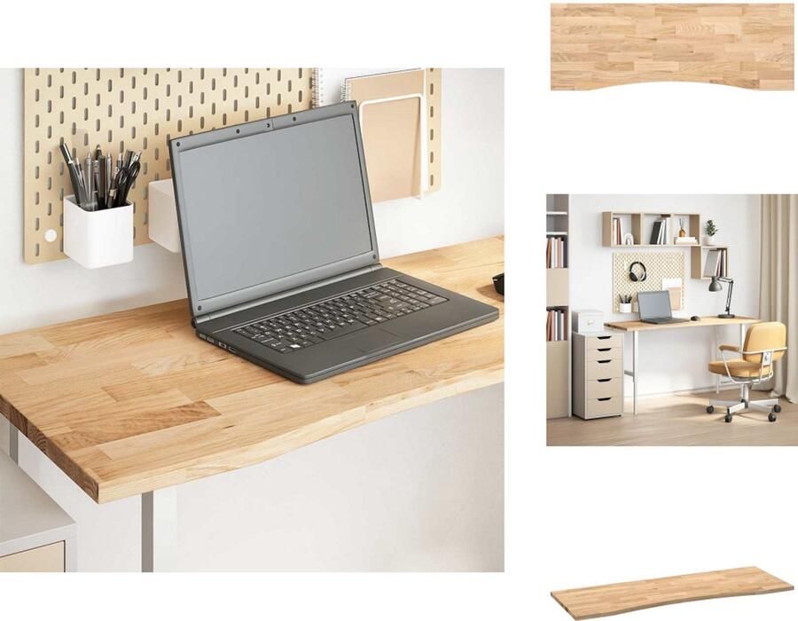 VidaXL Bureaublad Bureaubladen Vervangend Tafelblad Meubelpaneel Bureaublad rechthoekig 140x60x2 5 cm onbehandeld eikenhout