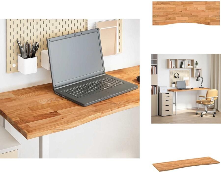 VidaXL Bureaublad Bureaubladen Vervangend Tafelblad Meubelpaneel Bureaublad rechthoekig 140x60x2 5 cm eikenhout lichtbruin