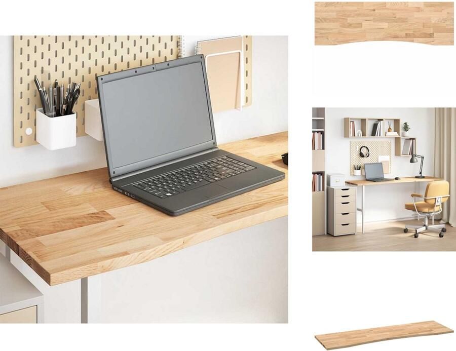 VidaXL Bureaublad Bureaubladen Vervangend Tafelblad Meubelpaneel Bureaublad rechthoekig 160x50x2 5 cm onbehandeld eikenhout