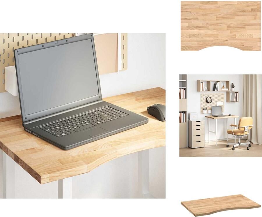 VidaXL Bureaublad Bureaubladen Vervangend Tafelblad Meubelpaneel Bureaublad rechthoekig 80x50x2 5 cm onbehandeld eikenhout