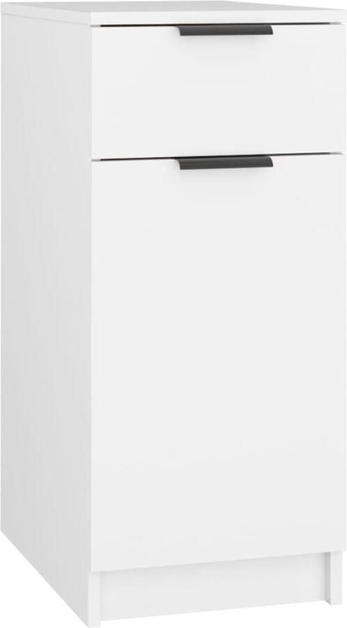 VidaXL Bureaukast 33 5x50x75 cm Bewerkt hout Wit Bureaukast Houten Bureaukast Witte Bureaukast Opbergkast Kantooropstelling Thuiskantoor Boekenkast Documentenkast Werkplek Organisatie Minimalistisch Meubilair