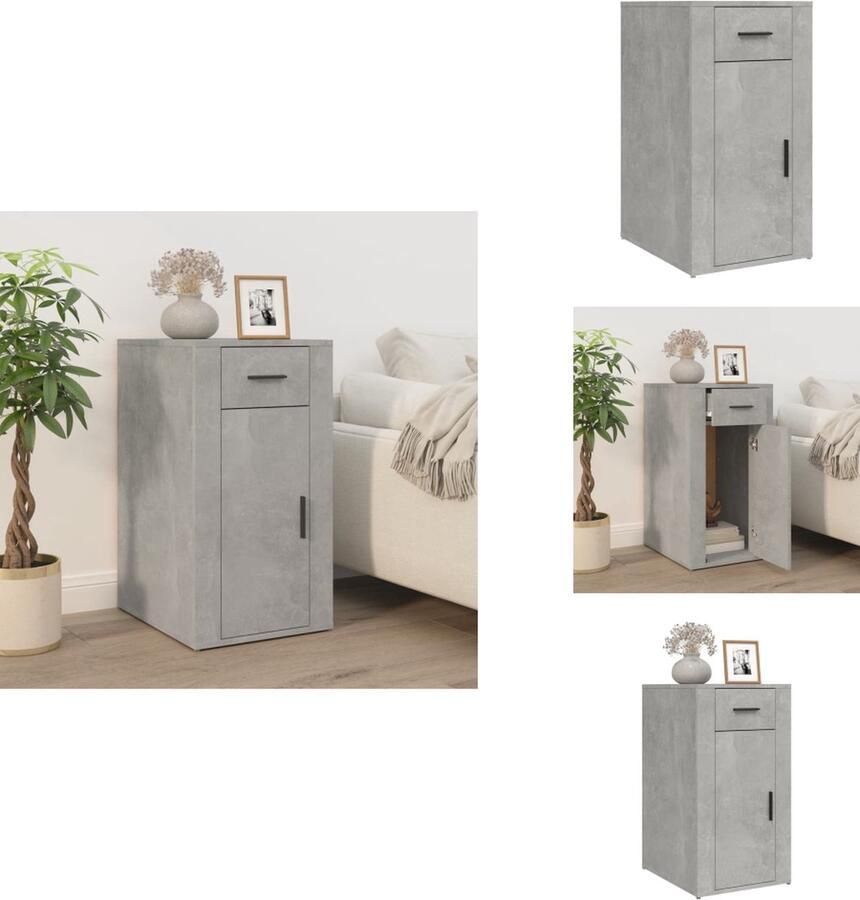 VidaXL Bureaukast Bureaukasten Bureaukastje Bureaukastjes Bureaukastje 40x49x75 cm bewerkt hout betongrijs