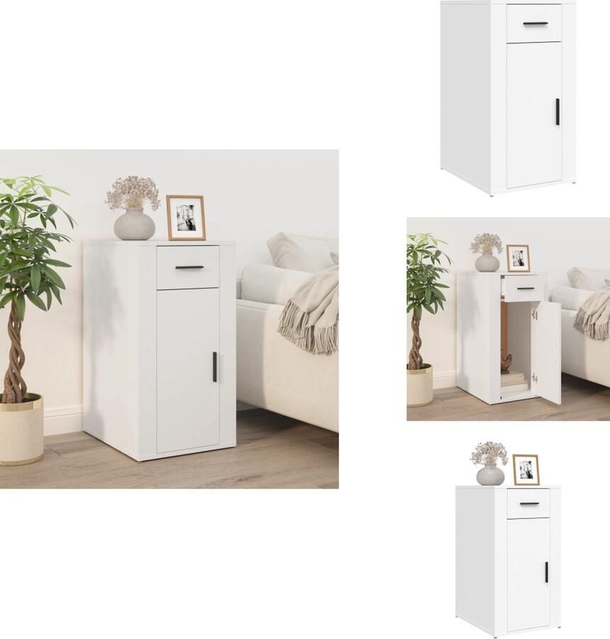 VidaXL Bureaukast Bureaukasten Bureaukastje Bureaukastjes Bureaukastje 40x49x75 cm bewerkt hout wit