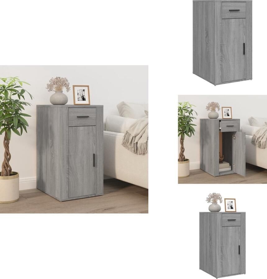 VidaXL Bureaukast Bureaukasten Bureaukastje Bureaukastjes Bureaukastje 40x49x75 cm bewerkt hout grijs sonoma eikenkleurig