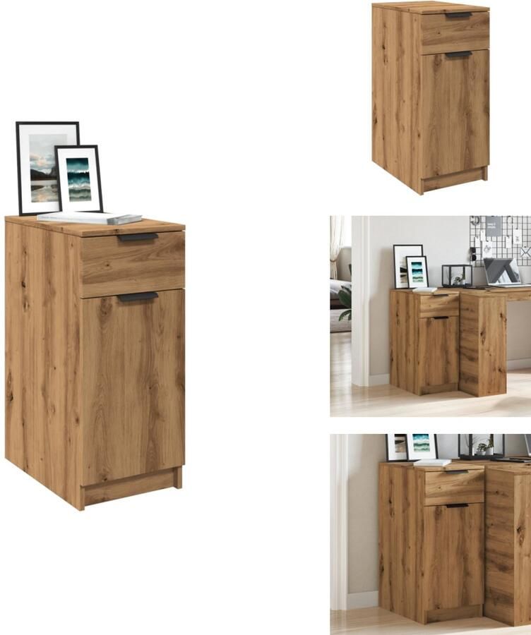 VidaXL Bureaukast Bureaukasten Opbergkast Kantoorkast Bureaukast 33x50x75 cm bewerkt hout artisanaal eikenkleurig