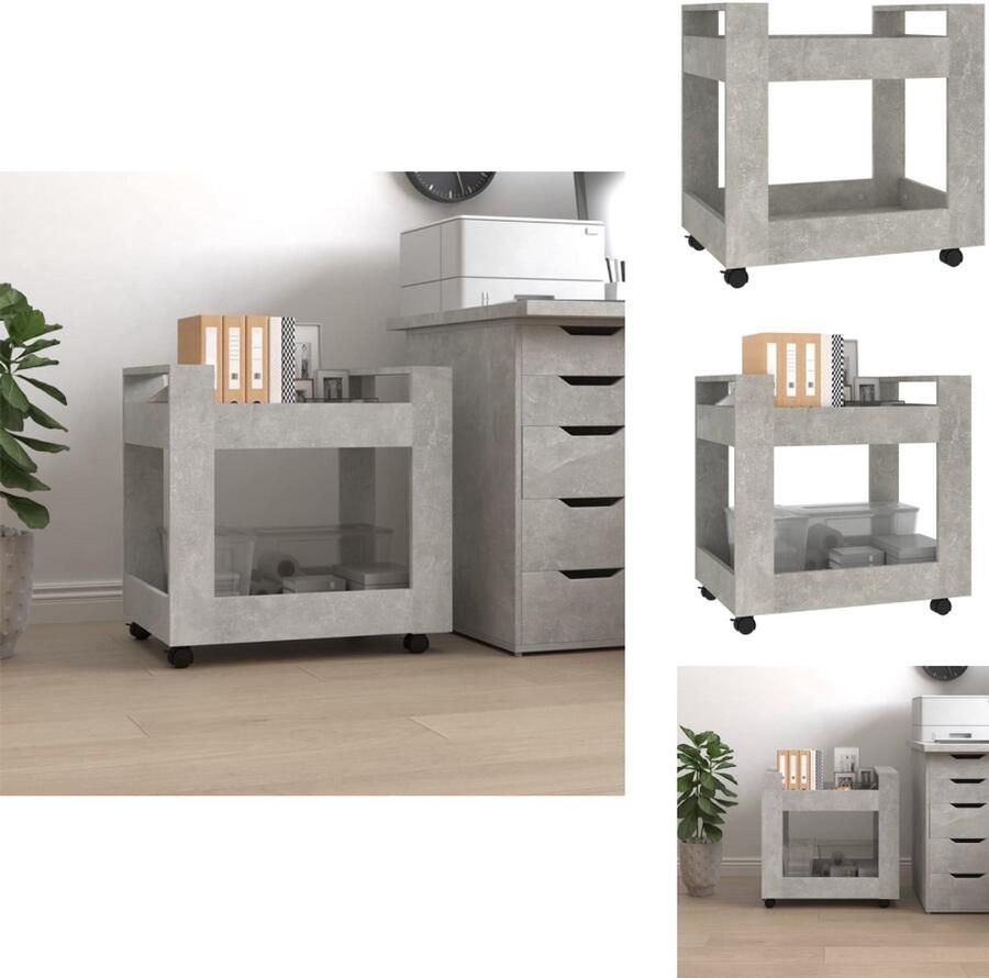VidaXL Bureaukastje Bureaukastjes Opbergkastje Opbergkast Bureaukastje 60x45x60 cm bewerkt hout betongrijs