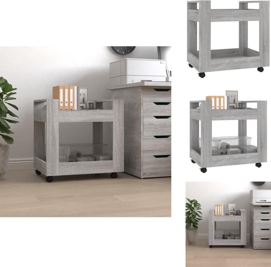 VidaXL Bureaukastje Bureaukastjes Opbergkastje Opbergkast Bureaukastje 60x45x60 cm bewerkt hout grijs sonoma eikenkleurig