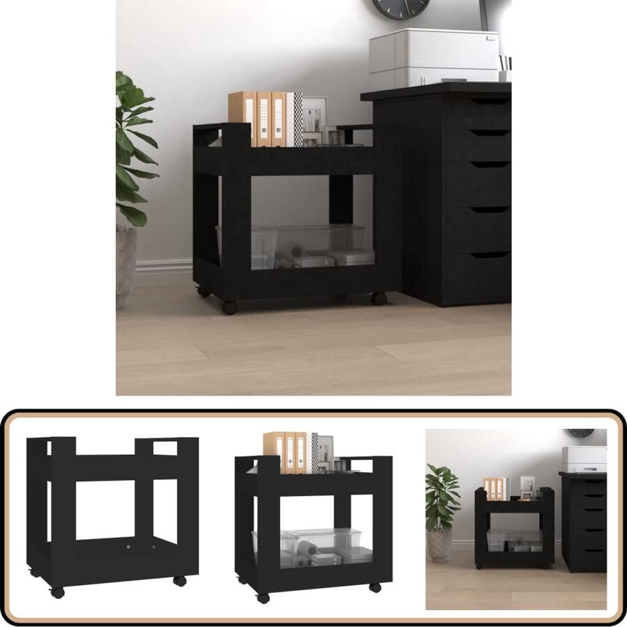 VidaXL Bureaukastje Zwart Stevig en Compact Bureaukastje Bureaukastjes Opbergkastje Opbergkast