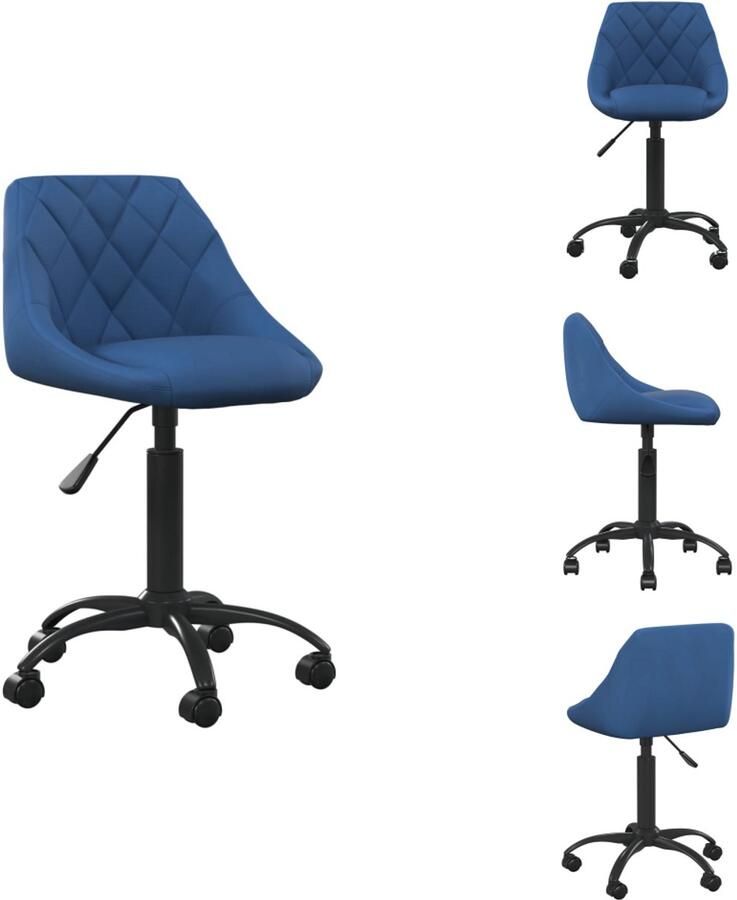 VidaXL Bureaustoel Bureaustoelen Computer Stoel Computer Stoelen Kantoorstoel fluweel blauw