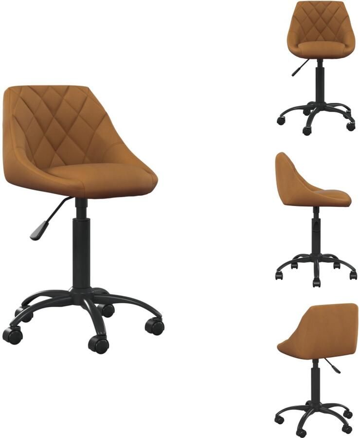VidaXL Bureaustoel Bureaustoelen Computer Stoel Computer Stoelen Kantoorstoel fluweel bruin