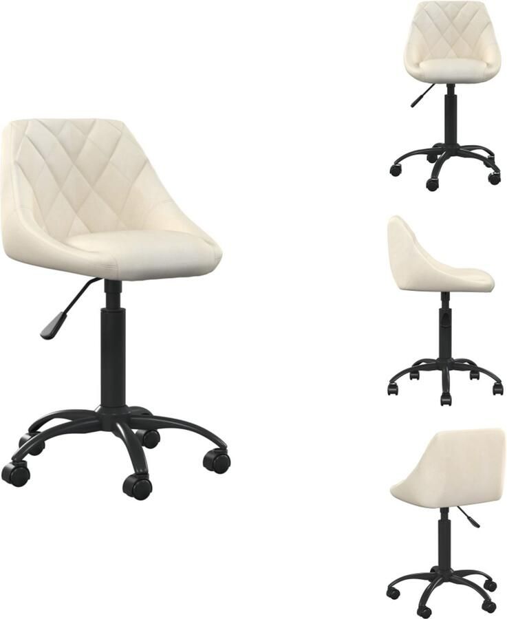 VidaXL Bureaustoel Bureaustoelen Computer Stoel Computer Stoelen Kantoorstoel fluweel crèmekleurig