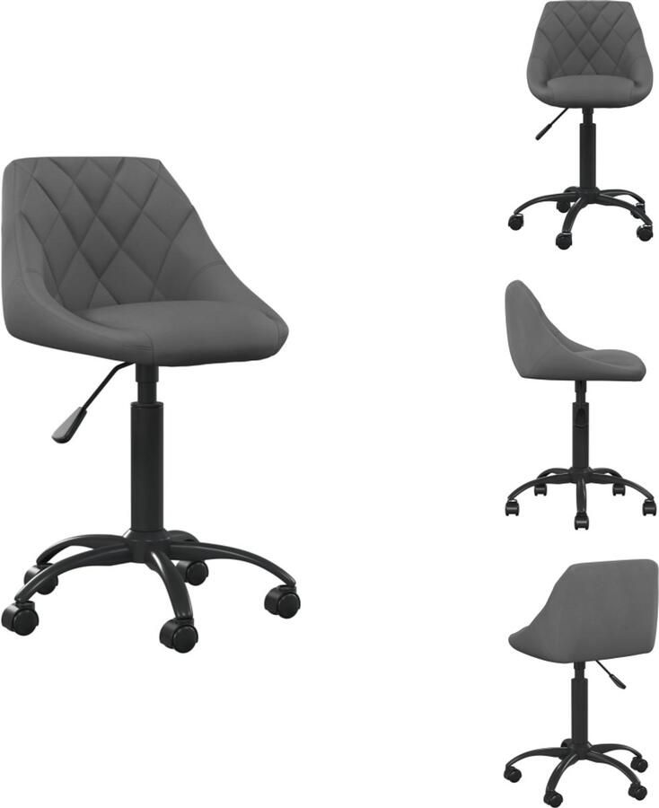 VidaXL Bureaustoel Bureaustoelen Computer Stoel Computer Stoelen Kantoorstoel fluweel donkergrijs