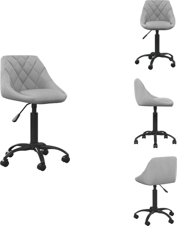 VidaXL Bureaustoel Bureaustoelen Computer Stoel Computer Stoelen Kantoorstoel fluweel lichtgrijs