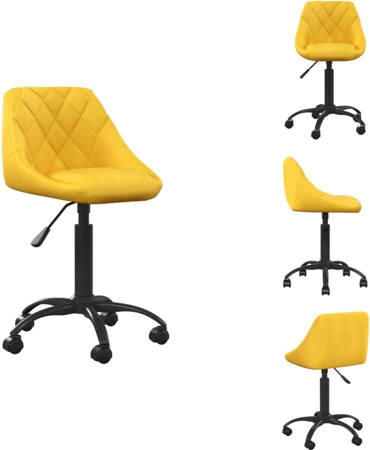 VidaXL Bureaustoel Bureaustoelen Computer Stoel Computer Stoelen Kantoorstoel fluweel mosterdgeel