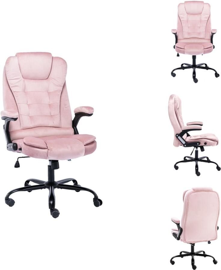 VidaXL Bureaustoel Bureaustoelen Computer Stoel Computer Stoelen Kantoorstoel fluweel roze