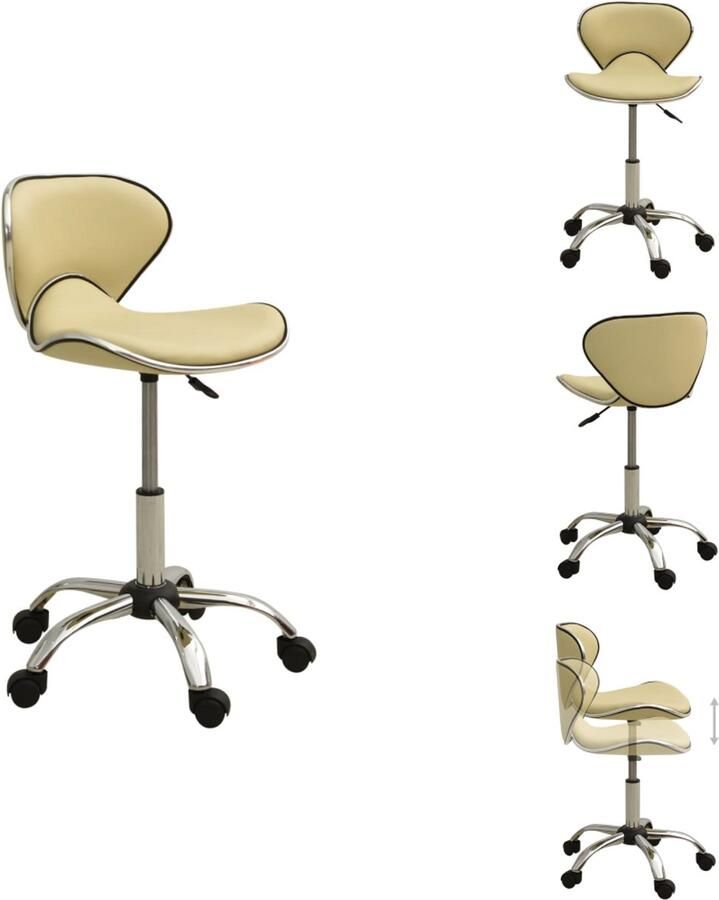 VidaXL Bureaustoel Bureaustoelen Computer Stoel Computer Stoelen Kantoorstoel kunstleer crèmekleurig