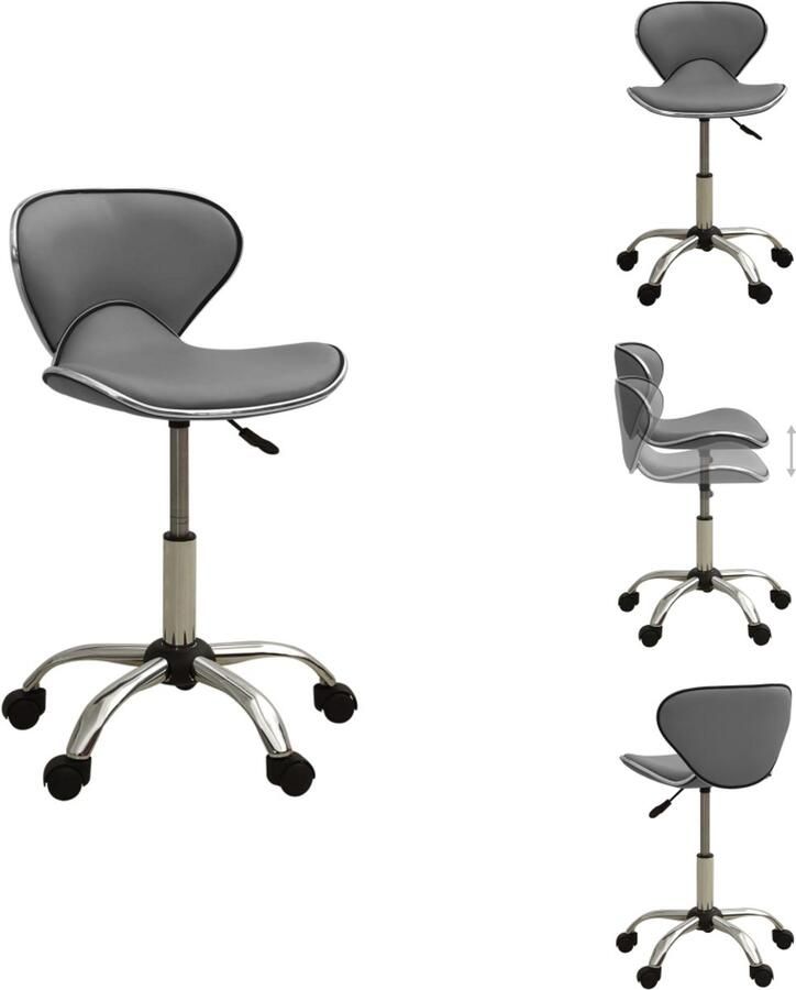 VidaXL Bureaustoel Bureaustoelen Computer Stoel Computer Stoelen Kantoorstoel kunstleer grijs