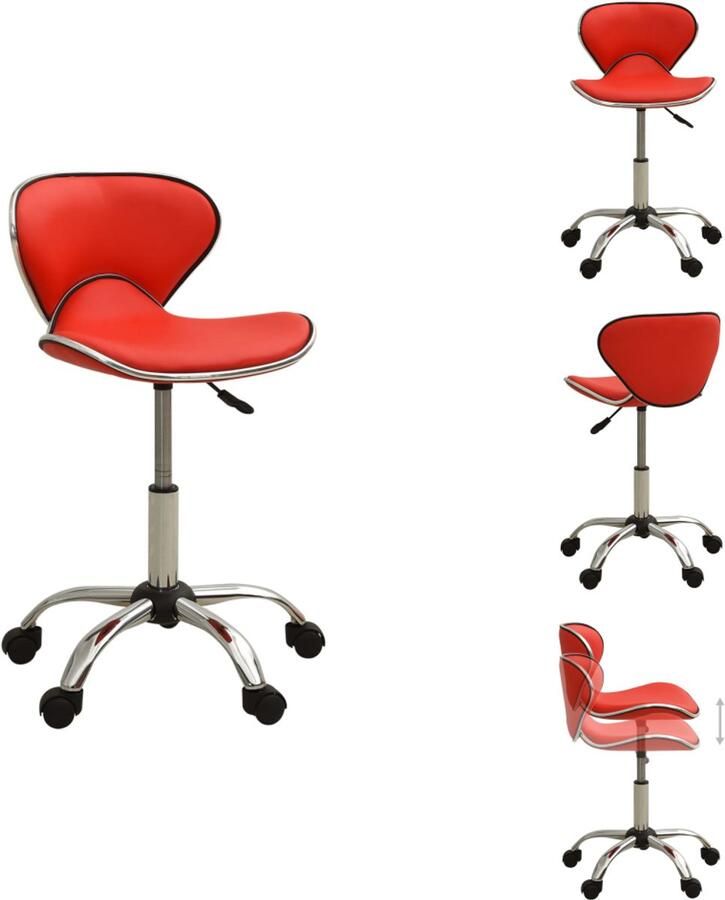 VidaXL Bureaustoel Bureaustoelen Computer Stoel Computer Stoelen Kantoorstoel kunstleer rood