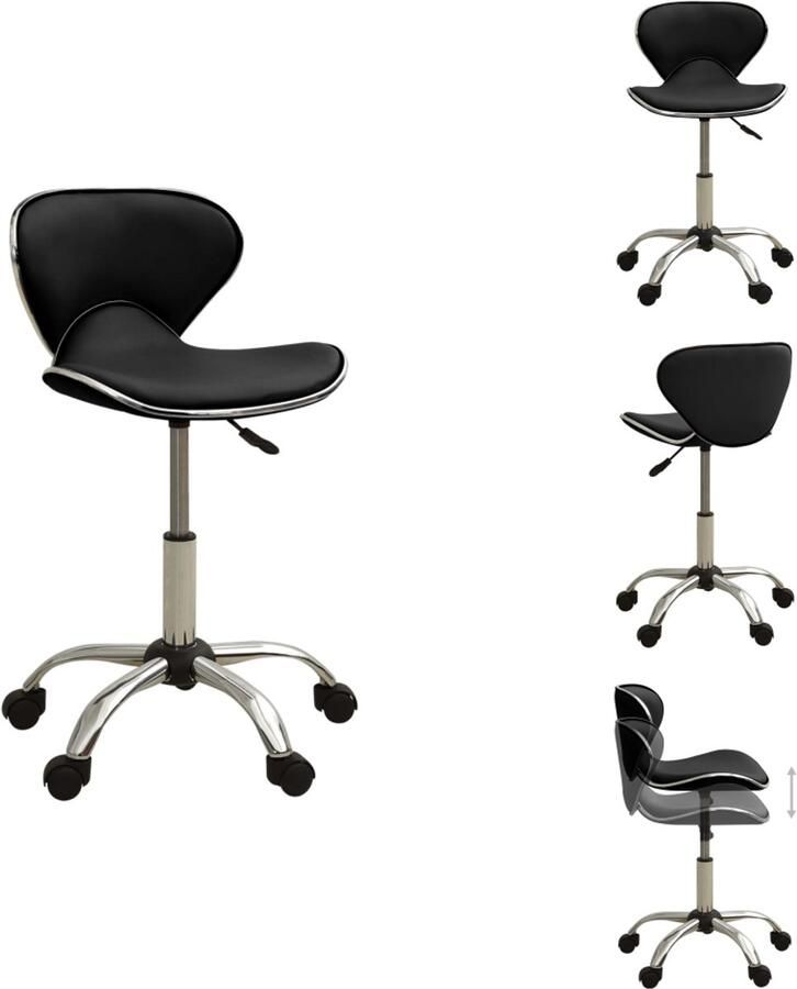 VidaXL Bureaustoel Bureaustoelen Computer Stoel Computer Stoelen Kantoorstoel kunstleer zwart