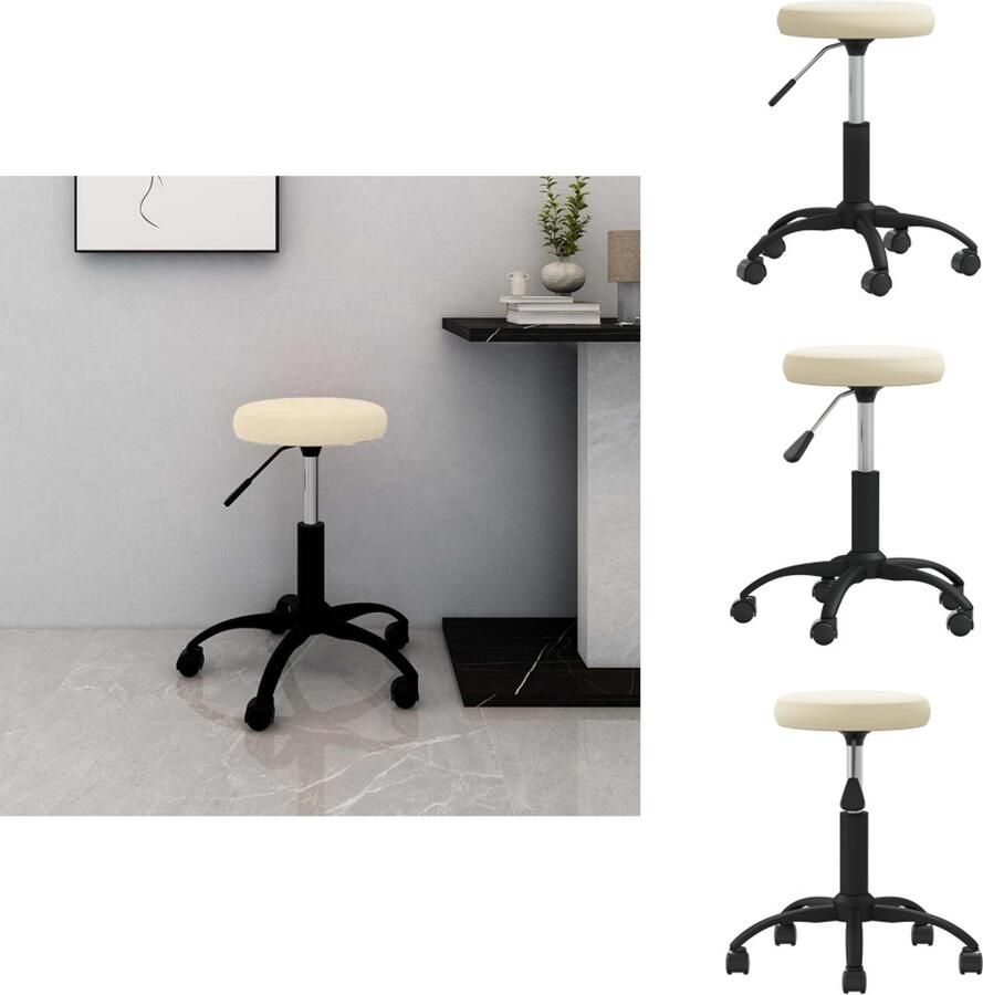 VidaXL Bureaustoel Bureaustoelen Stoel Stoelen Bureaustoel crèmekleurig fluweel