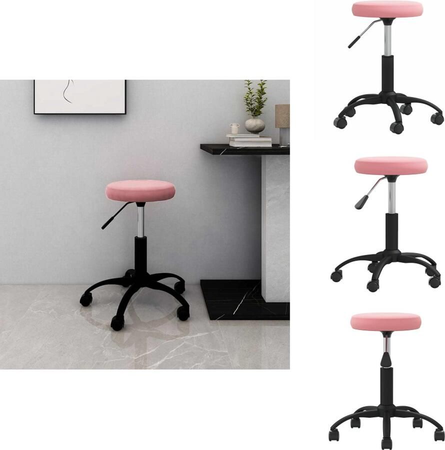 VidaXL Bureaustoel Bureaustoelen Stoel Stoelen Bureaustoel fluweel roze