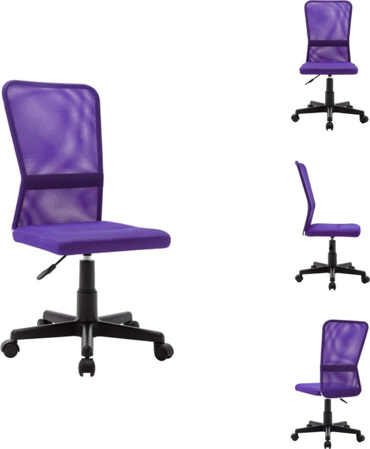 VidaXL Bureaustoel Bureaustoelen Stoel Stoelen Kantoorstoel 44x52x100 cm mesh stof paars