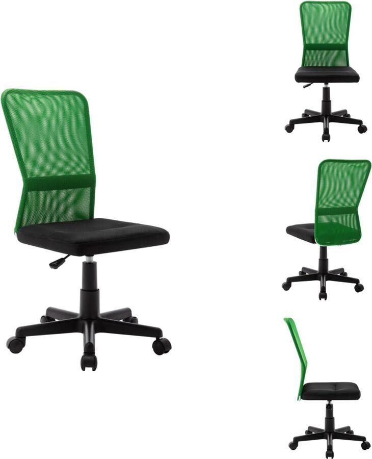 VidaXL Bureaustoel Bureaustoelen Stoel Stoelen Kantoorstoel 44x52x100 cm mesh stof zwart en groen