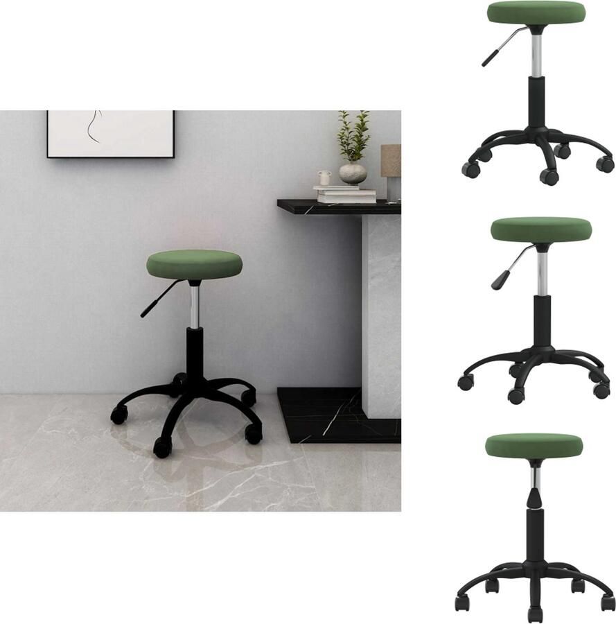 VidaXL Bureaustoel Bureaustoelen Stoel Stoelen Kantoorstoel draaibaar fluweel donkergroen