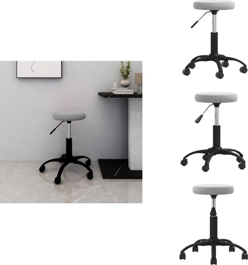 VidaXL Bureaustoel Bureaustoelen Stoel Stoelen Kantoorstoel draaibaar fluweel lichtgrijs