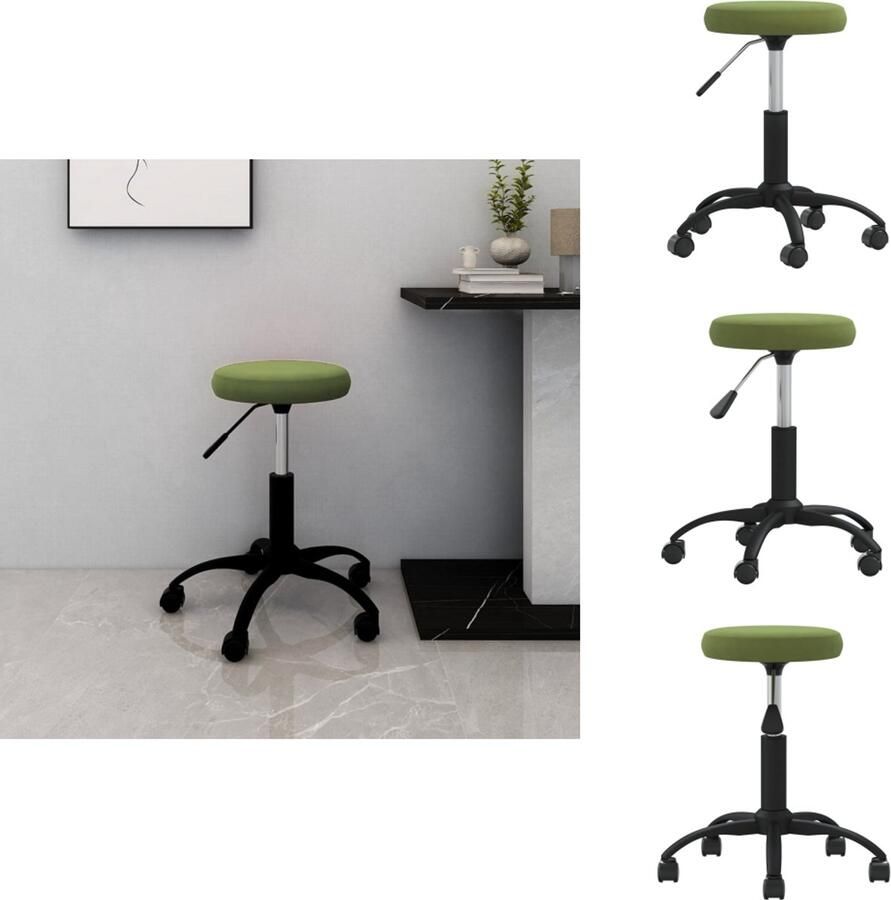 VidaXL Bureaustoel Bureaustoelen Stoel Stoelen Kantoorstoel draaibaar fluweel lichtgroen