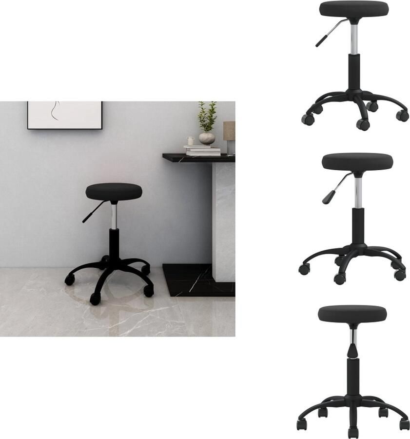 VidaXL Bureaustoel Bureaustoelen Stoel Stoelen Kantoorstoel draaibaar fluweel zwart