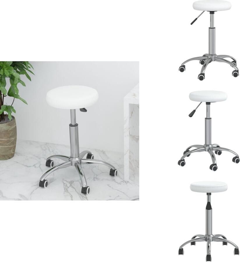 VidaXL Bureaustoel Bureaustoelen Stoel Stoelen Kantoorstoel draaibaar kunstleer wit