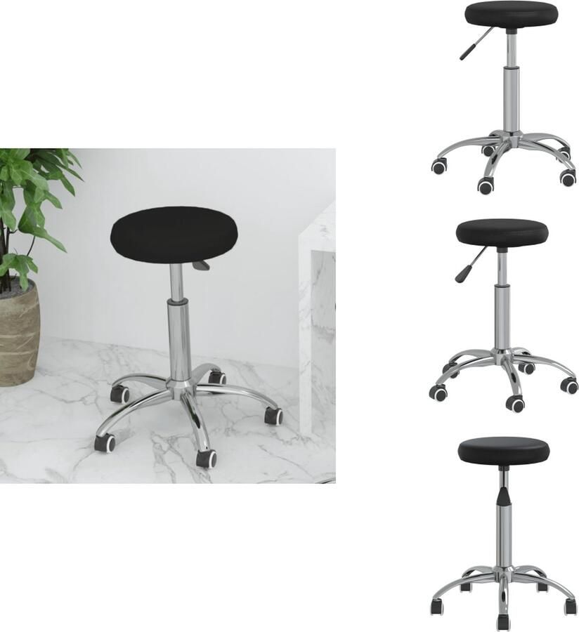 VidaXL Bureaustoel Bureaustoelen Stoel Stoelen Kantoorstoel draaibaar kunstleer zwart