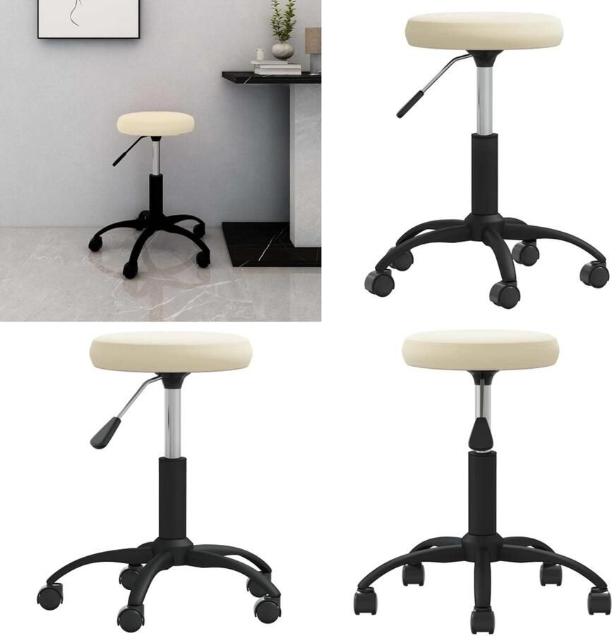 VidaXL Bureaustoel crèmekleurig fluweel Bureaustoel Bureaustoelen Stoel Stoelen