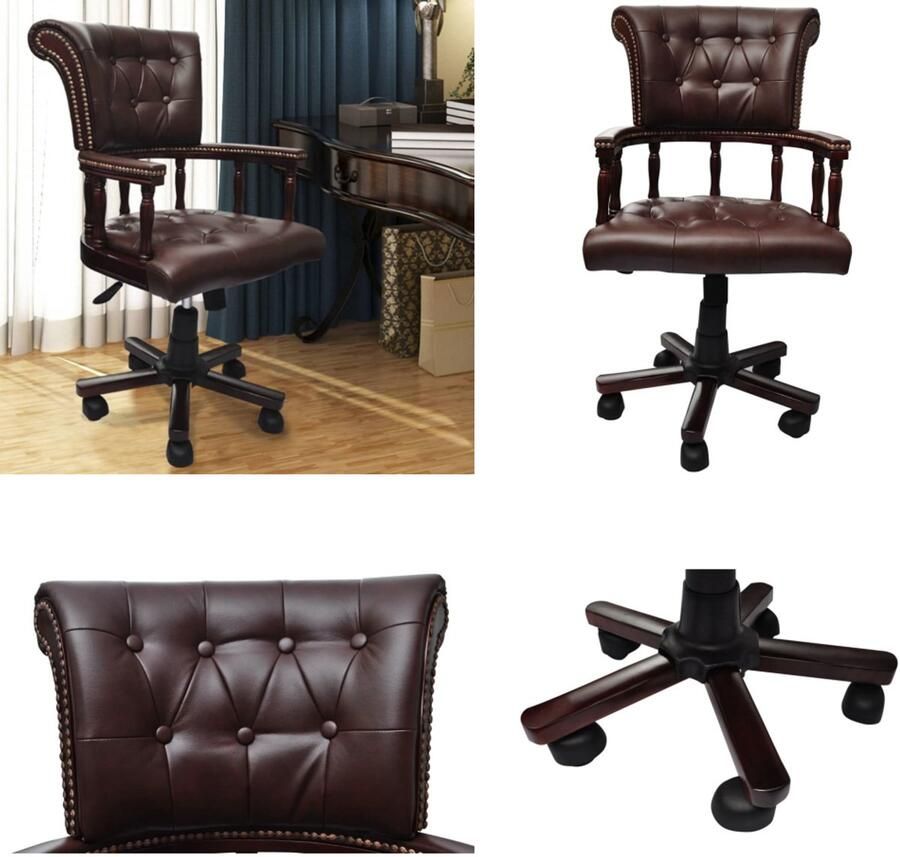 VidaXL Bureaustoel draaibaar bruin Kantoorstoel Kantoorstoelen Kantoor Stoel Kantoor Stoelen