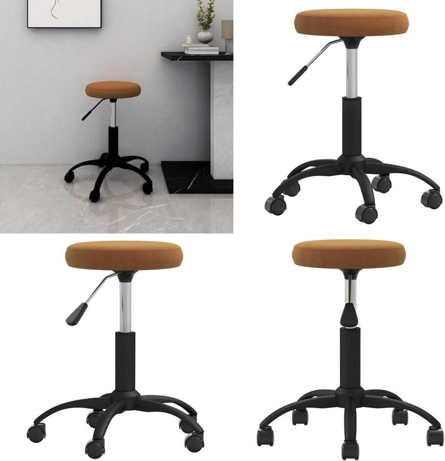 VidaXL Bureaustoel fluweel bruin Bureaustoel Bureaustoelen Stoel Stoelen