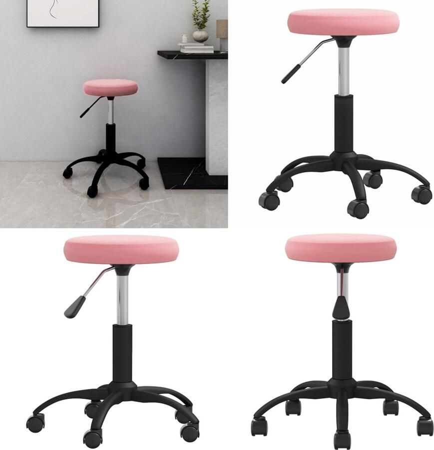 VidaXL Bureaustoel fluweel roze Bureaustoel Bureaustoelen Stoel Stoelen