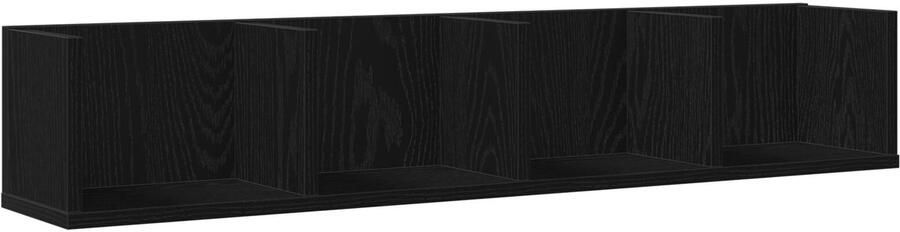 VidaXL Wandplank met plank Zwart eiken 100 x 18 x 18 cm Bewerkt hout