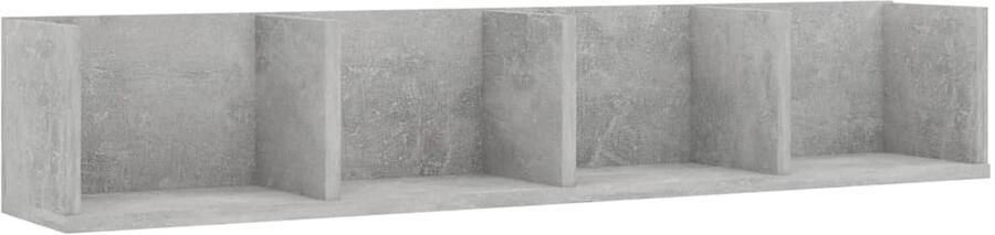 VidaXL Cd-wandschap 100x18x18 cm betongrijs Cd Kast Cd Rek Dvd Kast Dvd Rek Opbergkast