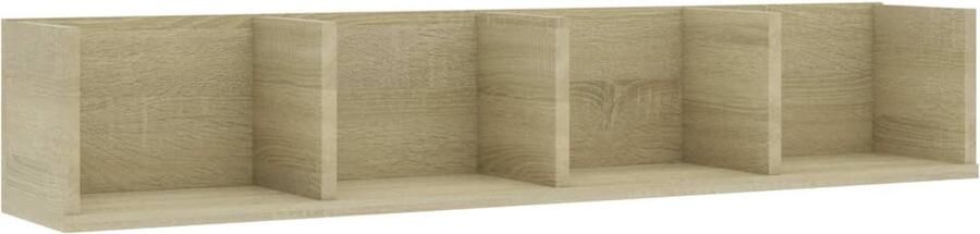 VidaXL Cd-wandschap 100x18x18 cm Sonoma eikenhout Cd Kast Dvd Kast Muziek Organisatie Opbergkast Wandmontage