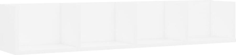 VidaXL Cd-wandschap wit 100x18x18 cm hout Cd Kast Dvd Kast Muziekbladers Opbergkast Wandmontage